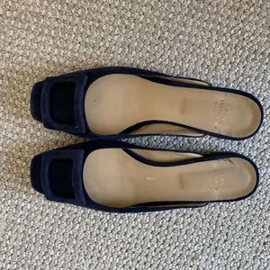 Navy Blue Buckle Ann Mashburn shoes